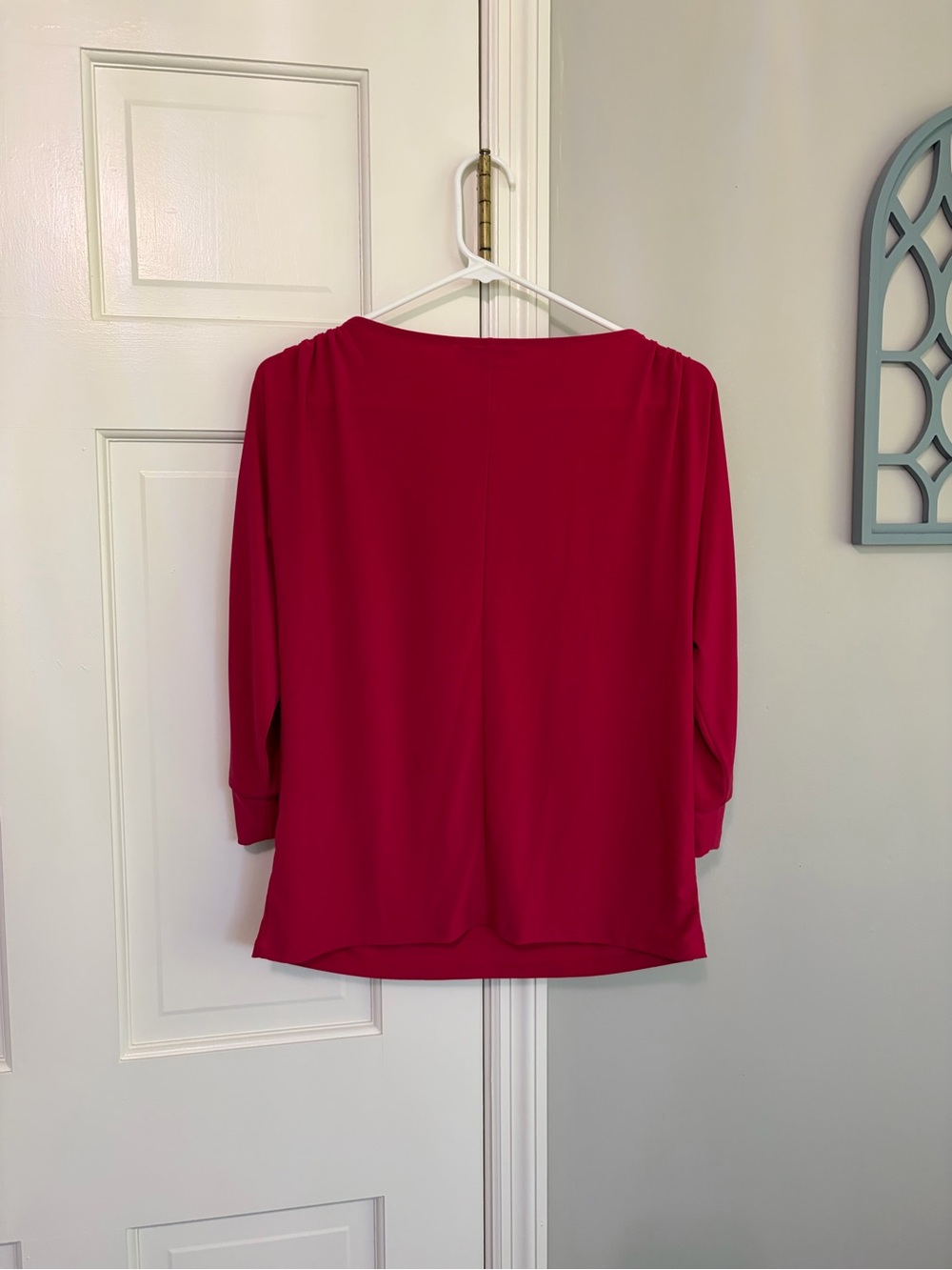 Nine West Fuchsia Boatneck 3/4 Sleeve Blouse - Picture 4 of 5